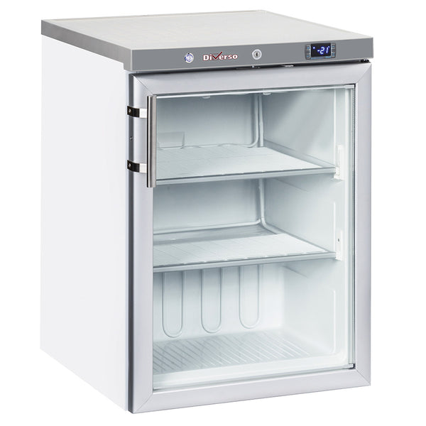 Diverso Statischer Gefrierschrank, Glastür, 200 Liter - Weiß