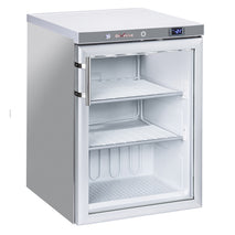 Diverso Statischer Gefrierschrank, Glastür, 200 Liter - aus Edelstahl
