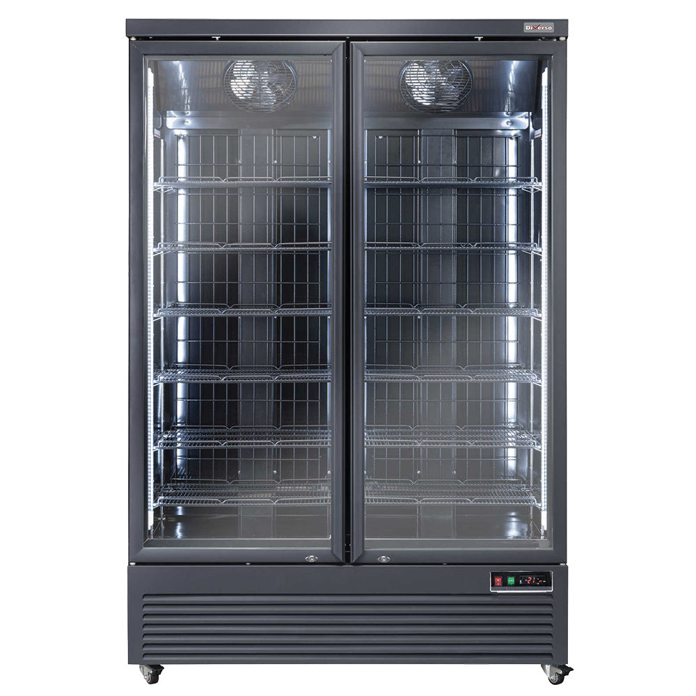 Diverso Vertikaler Gefrierschrank-Vitrine, 1084 Liter - SCHWARZ