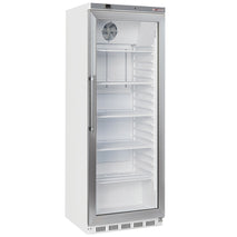 Diverso Kühlschrank, Glastür, belüftet, 400 Liter - Weiss