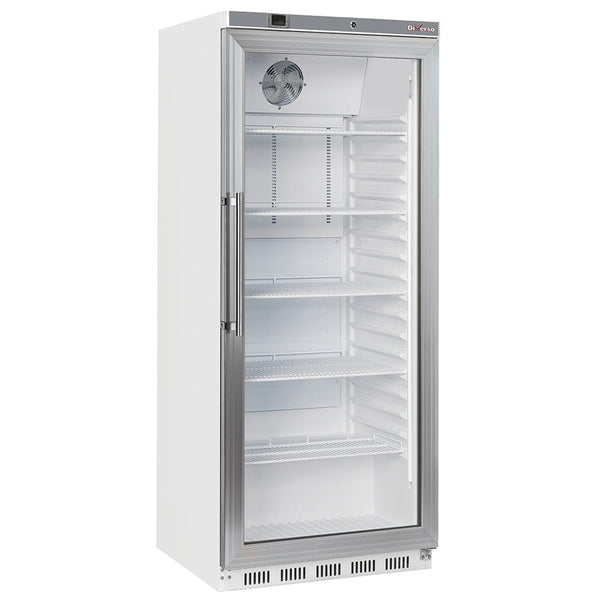 Diverso Kühlschrank GN 2/1, Glastür, belüftet, 600 Liter - Weiss