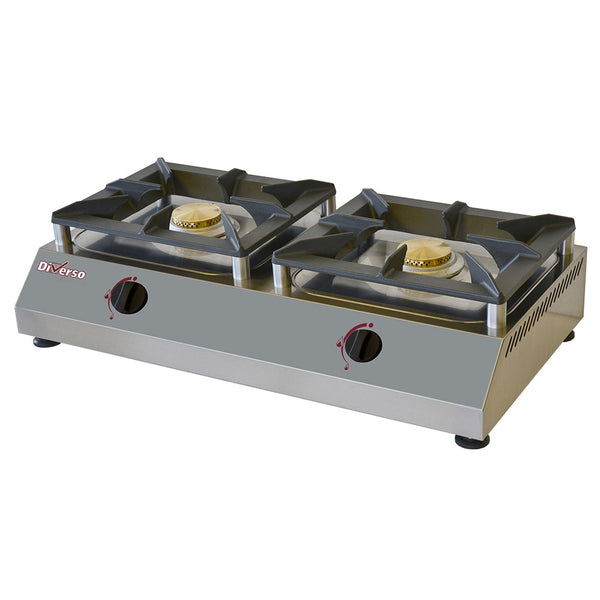 Diverso Gas Hockerkocher, 2 Brenner 5 kW