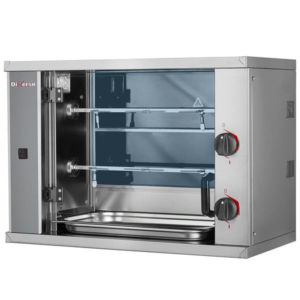 Diverso Hähnchengrill Glaskeramik, 2 Spieße (6 Hähnchen) SMALL