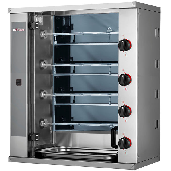 Diverso SMALL Hähnchengrill Glaskeramik, 4 Spieße (12 Hähnchen)