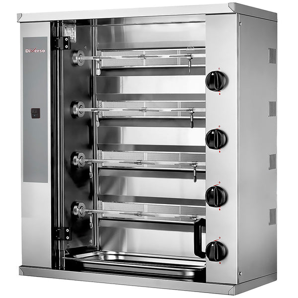 Diverso Hähnchengrill Gas, 4 Spieße (12 Hähnchen) SMALL