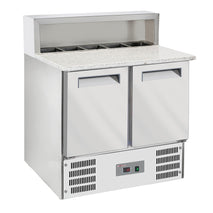 Diverso 2-türiger gekühlter pizzas tisch GN1/1, gekühlte Struktur 5x GN1/6-150 mm