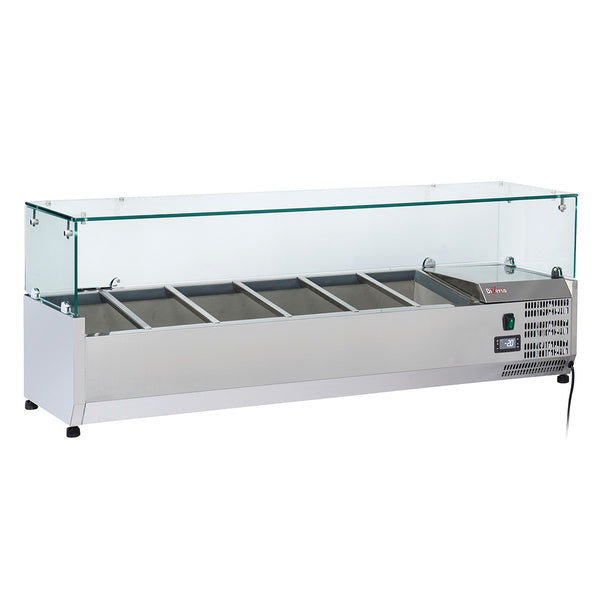 Diverso Kühlaufsatz 5 x GN 1/3 & 1x GN 1/2 -150 mm, mit Glas