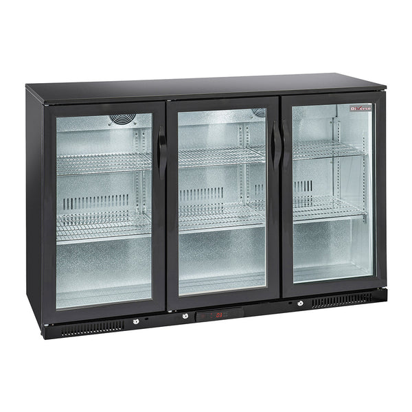 Diverso Belüfteter Flaschenkühler "Hinterbar",  3 Glas-Schwenktüren