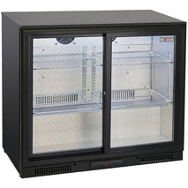 Diverso Belüfteter Flaschenkühler,  2 Glas- Schiebetüren