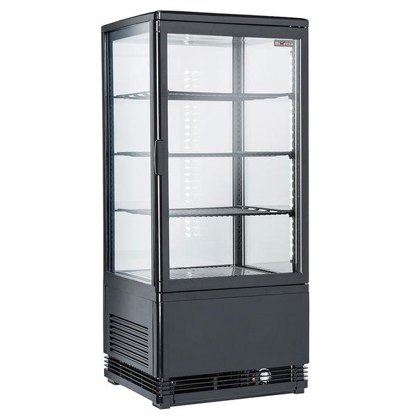 Diverso Tischvitrine, 4-seitig verglast, 4 Ebenen, 80 litres - "Schwarz