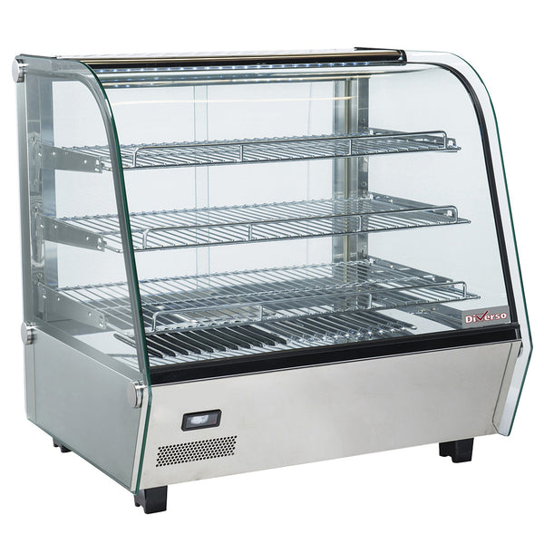 Diverso Tisch-Warmhaltevitrine, 3 Niveaus, gewölbtes Glas