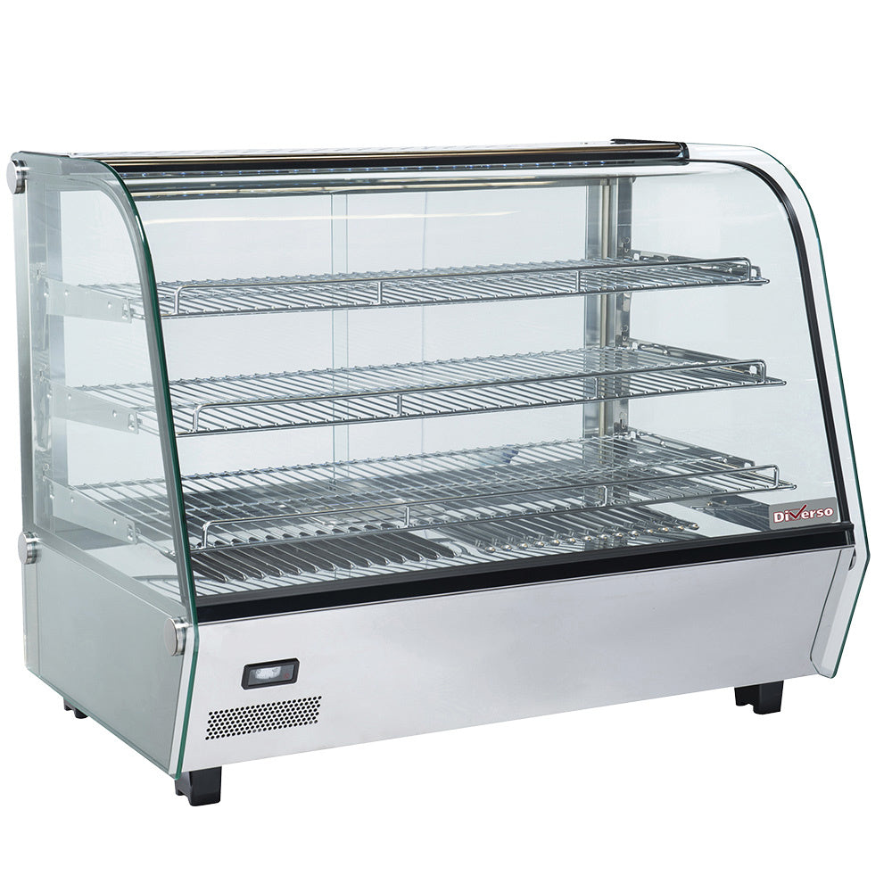 Diverso Tisch-Warmhaltevitrine, 3 Niveaus, gewölbtes Glas