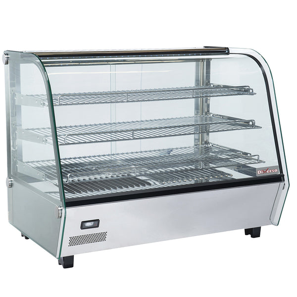 Diverso Tisch-Warmhaltevitrine, 3 Niveaus, gewölbtes Glas