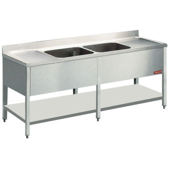 Spültisch 2 Becken und 2 Abtropfflächen – Bild 2