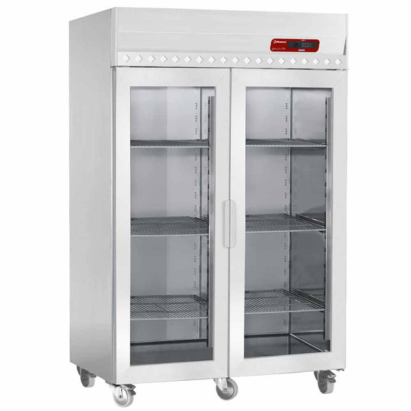 Diamond Umluftgefrierschrank 1400 Liter, 2 Glastüren GN 2/1, Auf Rädern