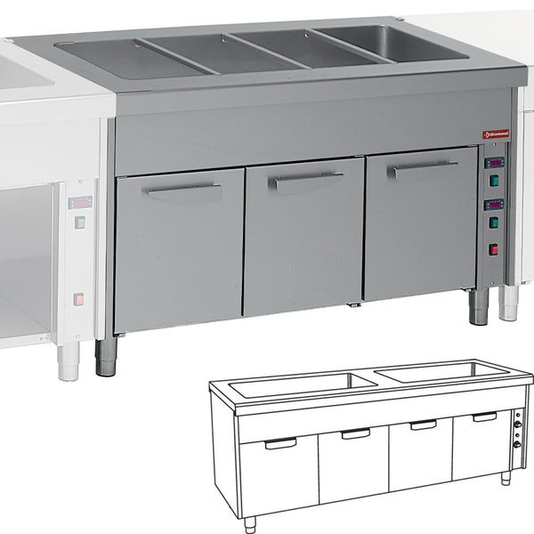 Diamond Element Bain-Marie auf Wärmeschrank 2x 3 GN 1/1