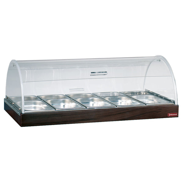 Diamond Vitrine mit Abdeckung (5x 1/3 +5x 1/6 65 mm) "wengé