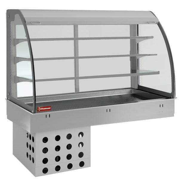 Diamond Element Kühlplatte und Kühlvitrine auf 3 Ebenen offen (mit Rollo), belüftet, 3x GN 1/1