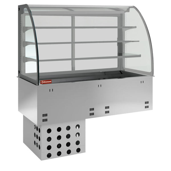 Diamond Element Kühlwanne und Kühlvitrine auf 3 Ebenen geschlossen, belüftet, 2x GN 1/1