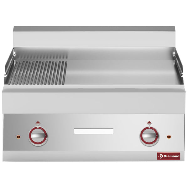 Diamond Elektro Grillplatte 2/3 glatt 1/3 gerillt  -Top-