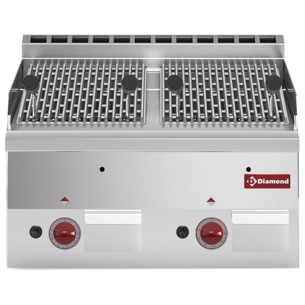 Diamond Gas Lavasteingrill mit Rost aus Gusseisen -Top-