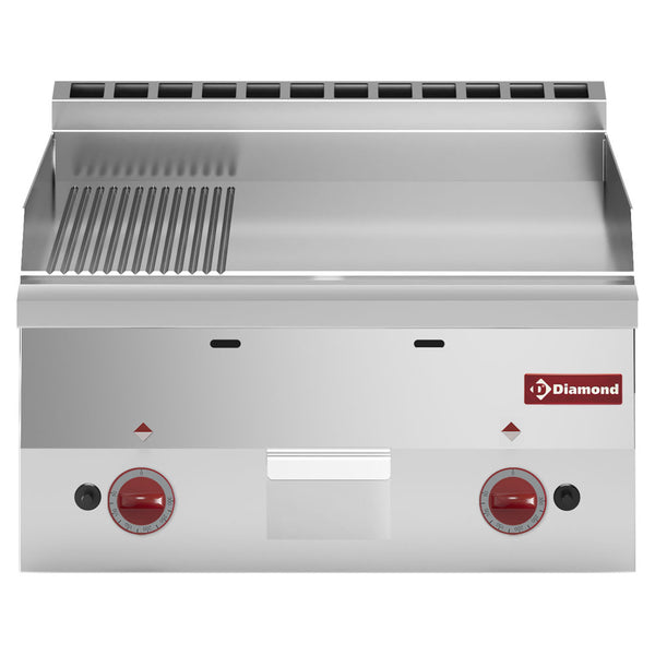 Diamond Gas Grillplatte 2/3 glatt und 1/3 gerillt -Top-