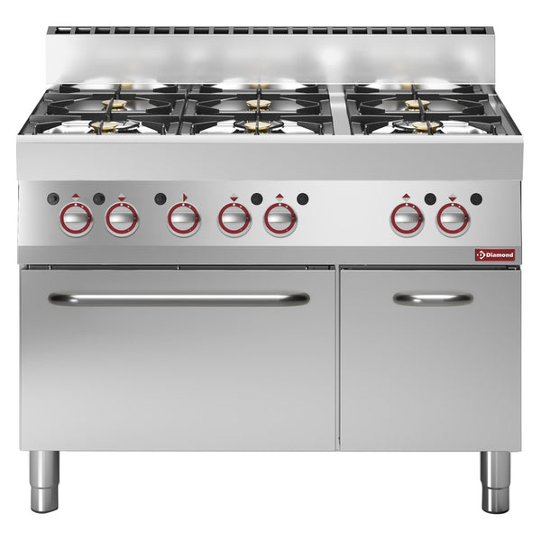 Diamond Gasherd 6 Brenner mit Gasbackofen und neutralem Unterbrau