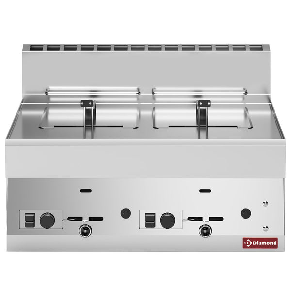 Diamond Gas Friteuse 2 Becken 8 Liter -Top-