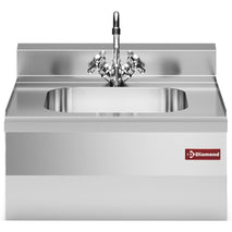 Diamond Spülbecken 400x400xh200 mit Mischbatterie und Abwasserrohr