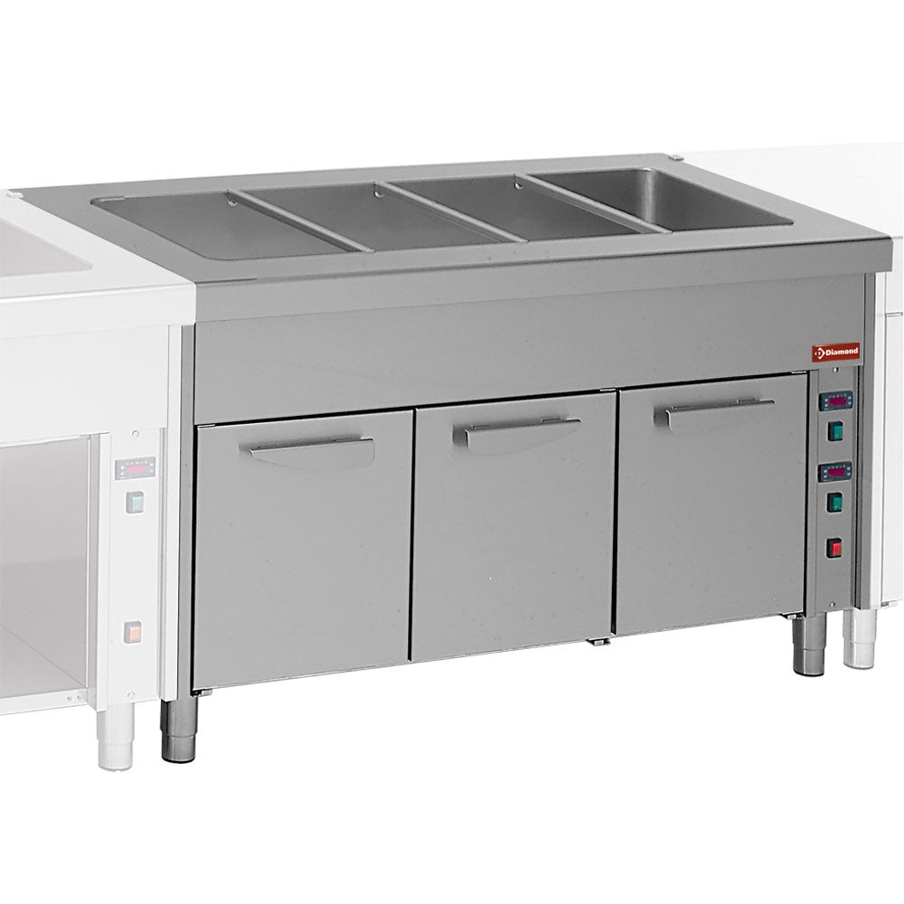 Diamond Element Bain-Marie auf Wärmeschrank 4x GN 1/1
