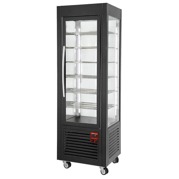 Diamond Panorama vitrine, 5 rostablage, belüftet, 360 LT, Schwarz