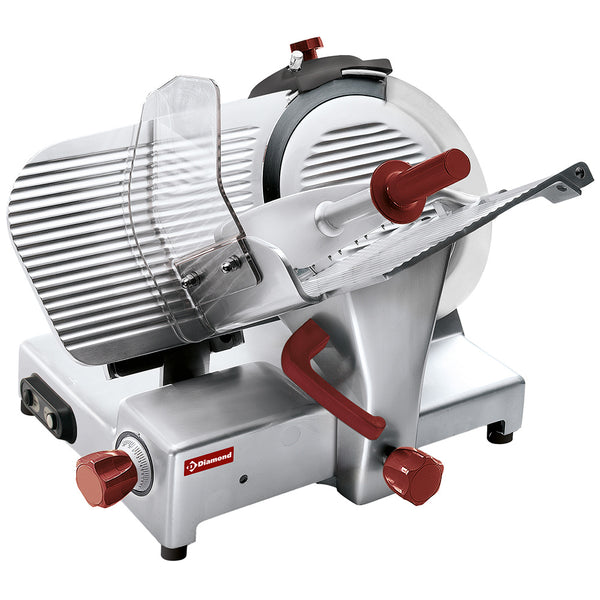 Diamond Professionelle Aufschnittmaschine, schräg. Messer Ø 350 mm "Zahnradgetriebe