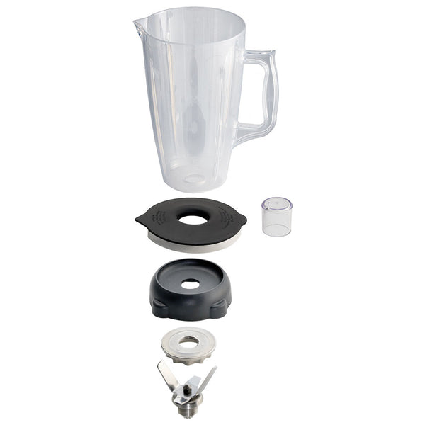 Diamond Becher aus Lexan, rund, 2 Liter, mit Deckel und Messer (4 Klingen)
