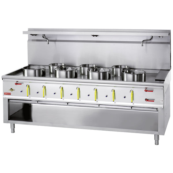Diamond Gas Wok Herd 7 Brenner mit Überflutungssystem