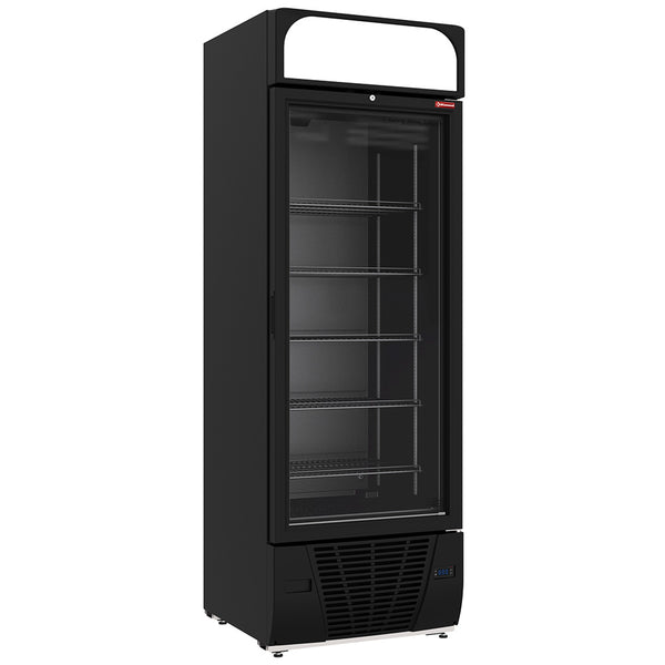 Diamond Negative Kühlvitrine 496 Liter - 6 Ebenen mit Leuchtkasten - SCHWARZ