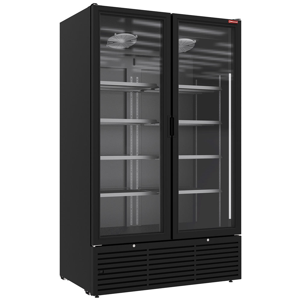 Diamond Positive Kühlvitrine 1142 Liter, 2 Drehtüren - SCHWARZ