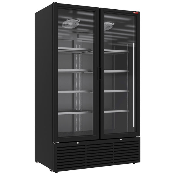 Diamond Positive Kühlvitrine 1142 Liter, 2 Drehtüren - SCHWARZ