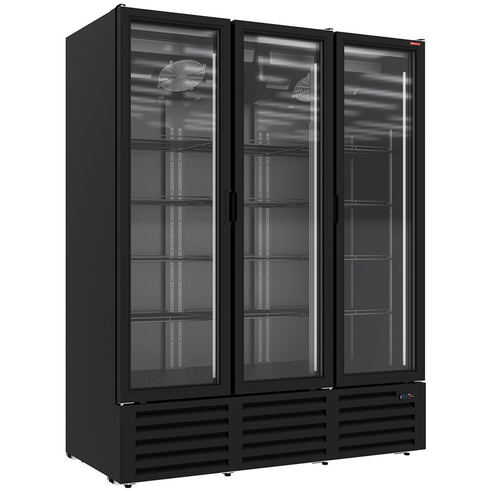 Diamond Positive Kühlvitrine 1455 Liter, 3 Drehtüren - SCHWARZ
