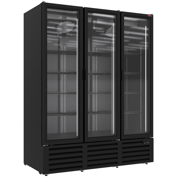 Diamond Positive Kühlvitrine 1455 Liter, 3 Drehtüren - SCHWARZ