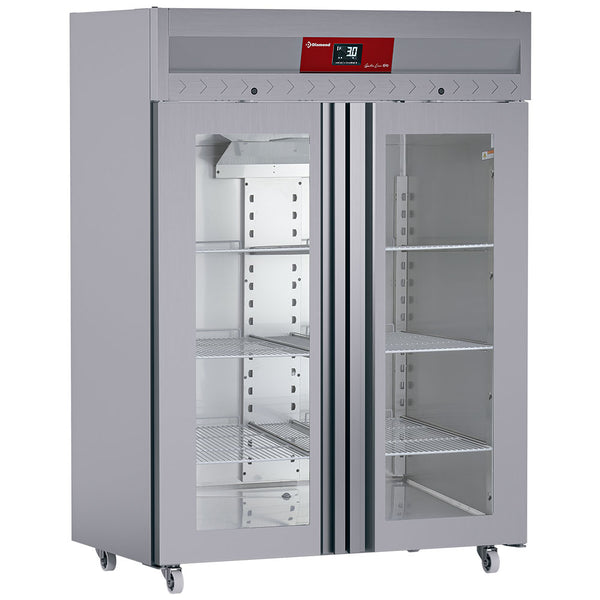 Diamond Umluftkühlschrank 1400 Liter 2 Glastüren GN 2/1, Auf Rädern
