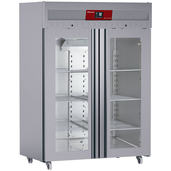 Diamond Umluftgefrierschrank 1400 Liter, 2 Glastüren GN 2/1, Auf Rädern