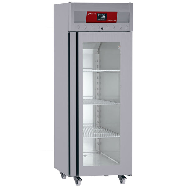 Diamond Umluftt-Tiefkühlschrank 700l mit 1 Glastür GN 2/1, Auf Rädern