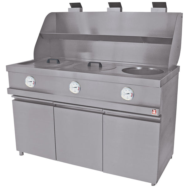 Diamond Gas-Fritteuse HEAVY DUTY, 3 runde Becken, mechanisch