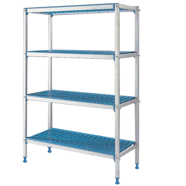 Diamond Lineares Regal aus eloxiertem Aluminium GN 4 Ebenen "Modular Rack".