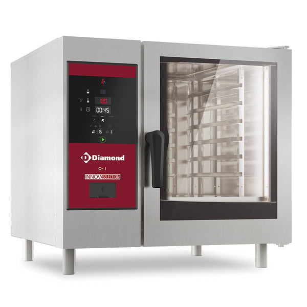 Diamond Elektro Kombidämpfer mit direkter Dampfzufuhr und Konfektion, 6x GN 1/1 + Reinigung