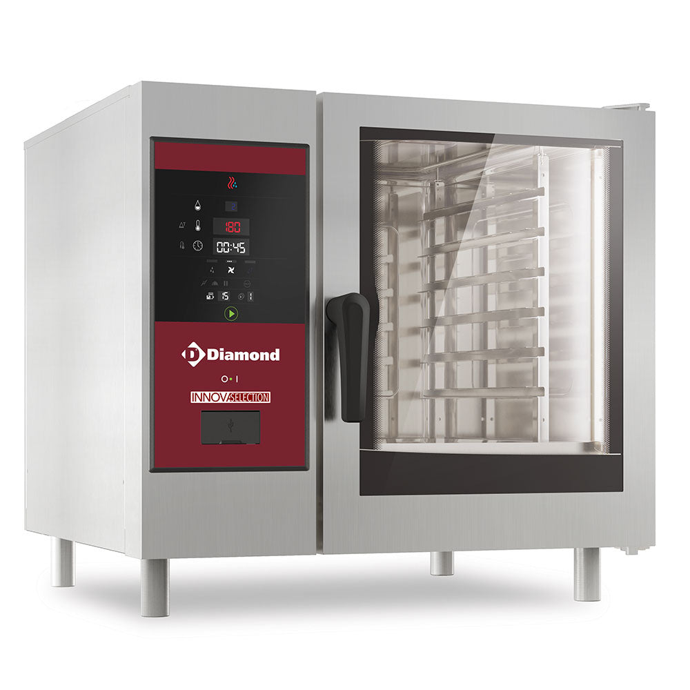 Diamond Gasofen mit direkter Dampfzufuhr und Konfektion 6x GN 1/1+ Reinigung