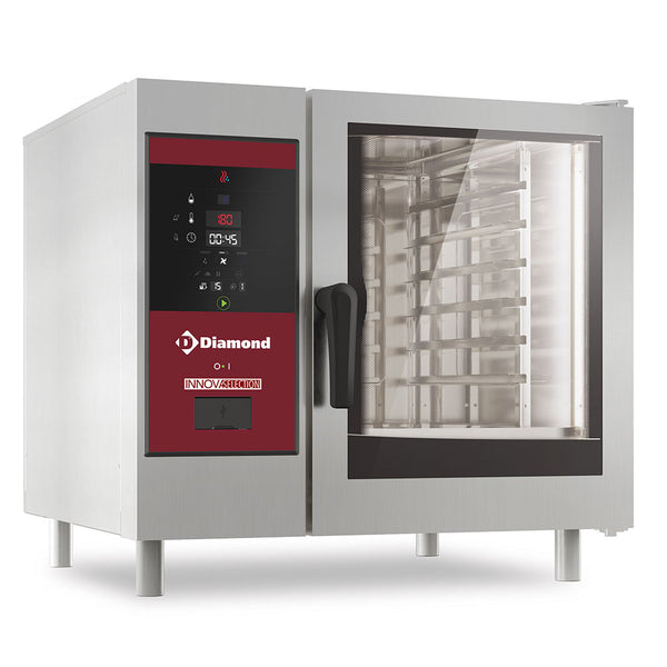 Diamond Gasofen mit direkter Dampfzufuhr und Konfektion 6x GN 1/1+ Reinigung