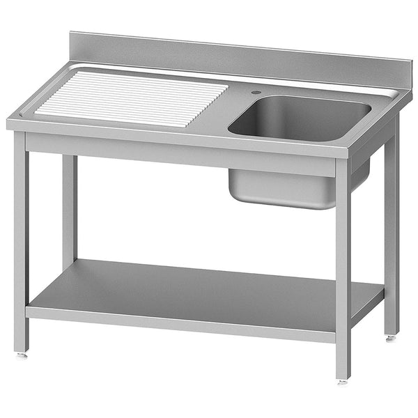 Diverso Edelstahl Spültisch ECO 1 Becken und 1 linkem Abtropffläche, mit unteres Regal