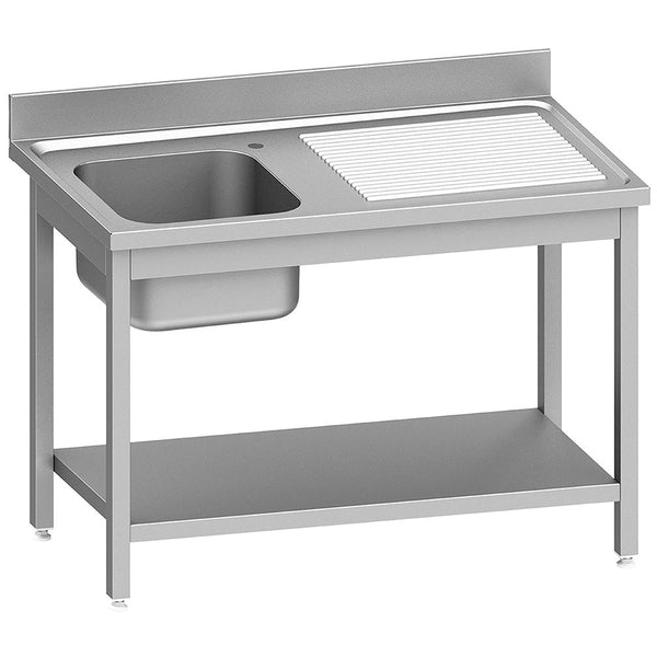 Diverso Edelstahl Spültisch ECO 1 Becken und rechtem Abtropffläche, mit unteres Regal