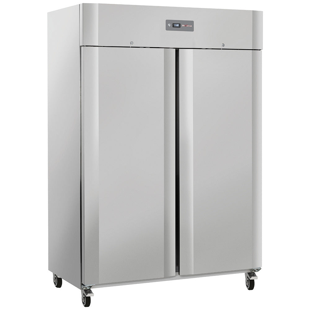 Diverso Kühlschrank Umluft 1200 Liter 2 Türen GN 2/1, auf Rädern, 2 mit Bremsen